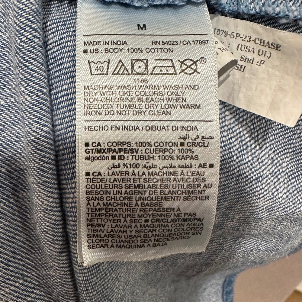 Old Navy Fit & Flare Twist-Front Maxi Dress M Blue Denim Chambray Boho Summer - Picture 11 of 11